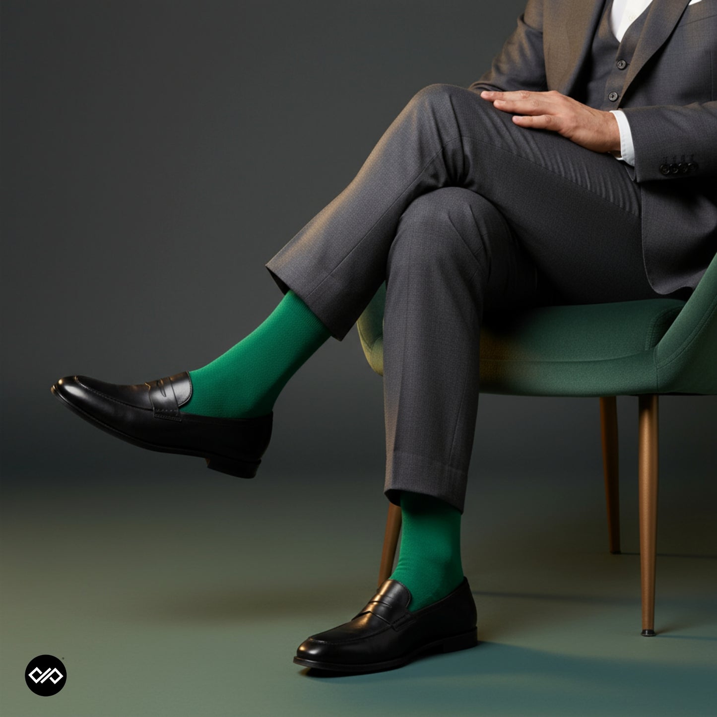 Dynamocks Bamboo Solid Crew Green Crew length socks for Men and Women.