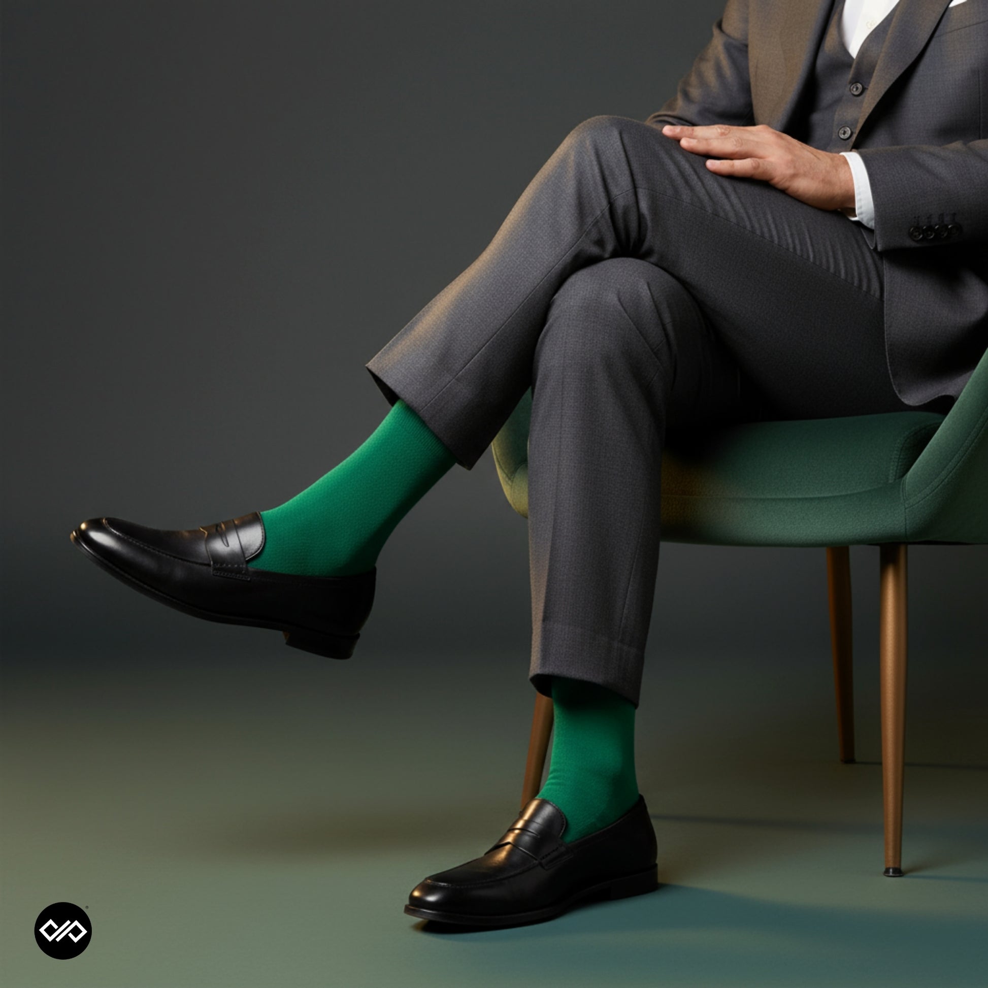 Dynamocks Bamboo Solid Crew Green Crew length socks for Men and Women.