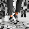 Dynamocks Houndstooth Black and White Low Ankle Length Socks for Men and Women.