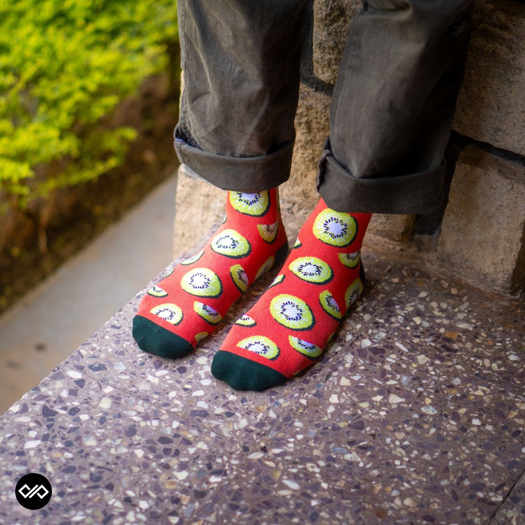 Dynamocks Kiwi Crew Length Socks for Men and Women.
