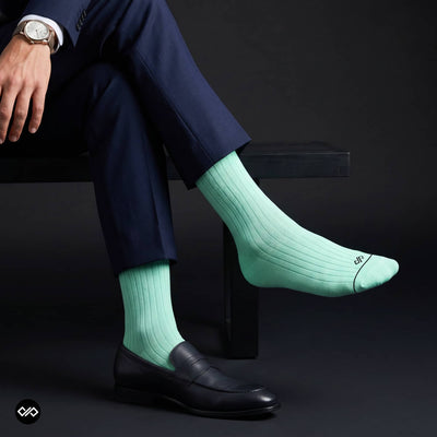 Solid Mint Cotton Crew Socks for Men & Women | Dynamocks