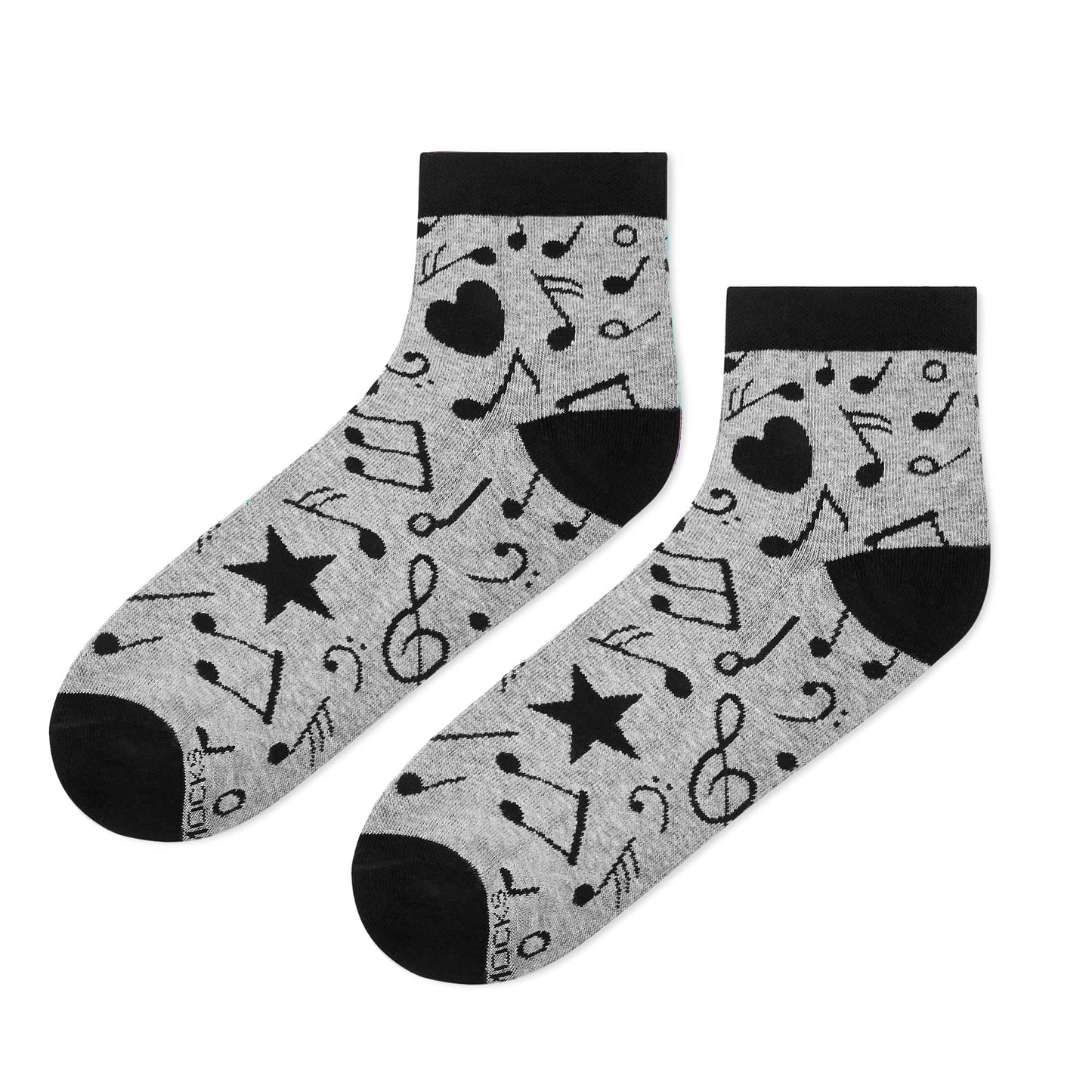 Music Ankle Socks - Grey Melody for Music Lovers