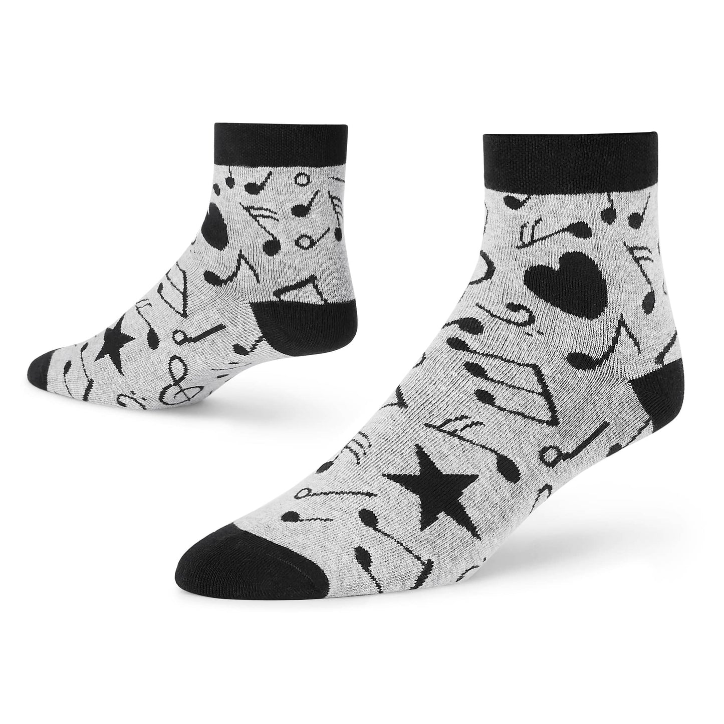Music Ankle Socks - Grey Melody for Music Lovers