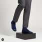 Dynamocks Bamboo Solid Navy Blue Crew length socks for Men and Women.