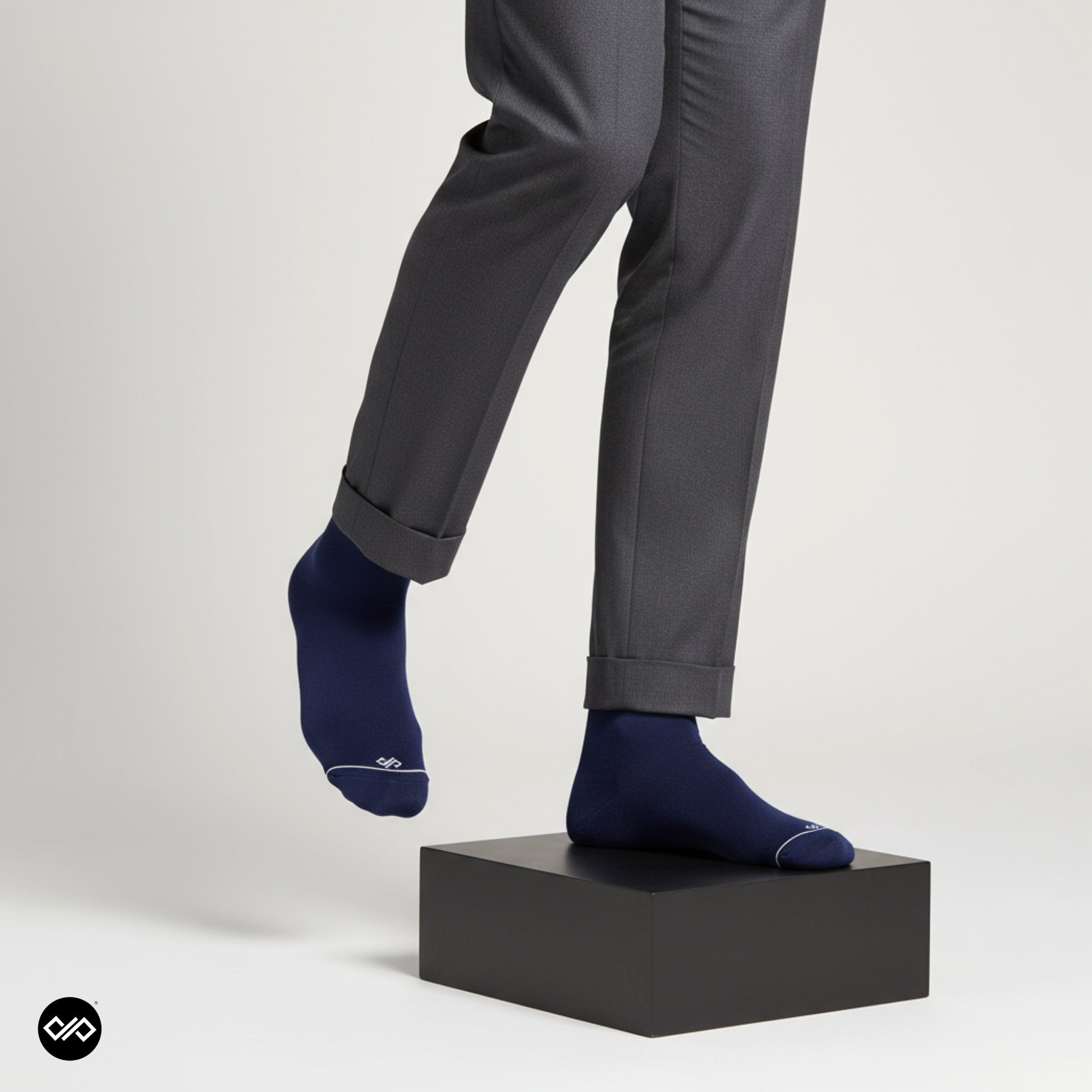 Dynamocks Bamboo Solid Navy Blue Crew length socks for Men and Women.