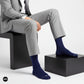 Dynamocks Bamboo Solid Navy Blue Crew length socks for Men and Women.