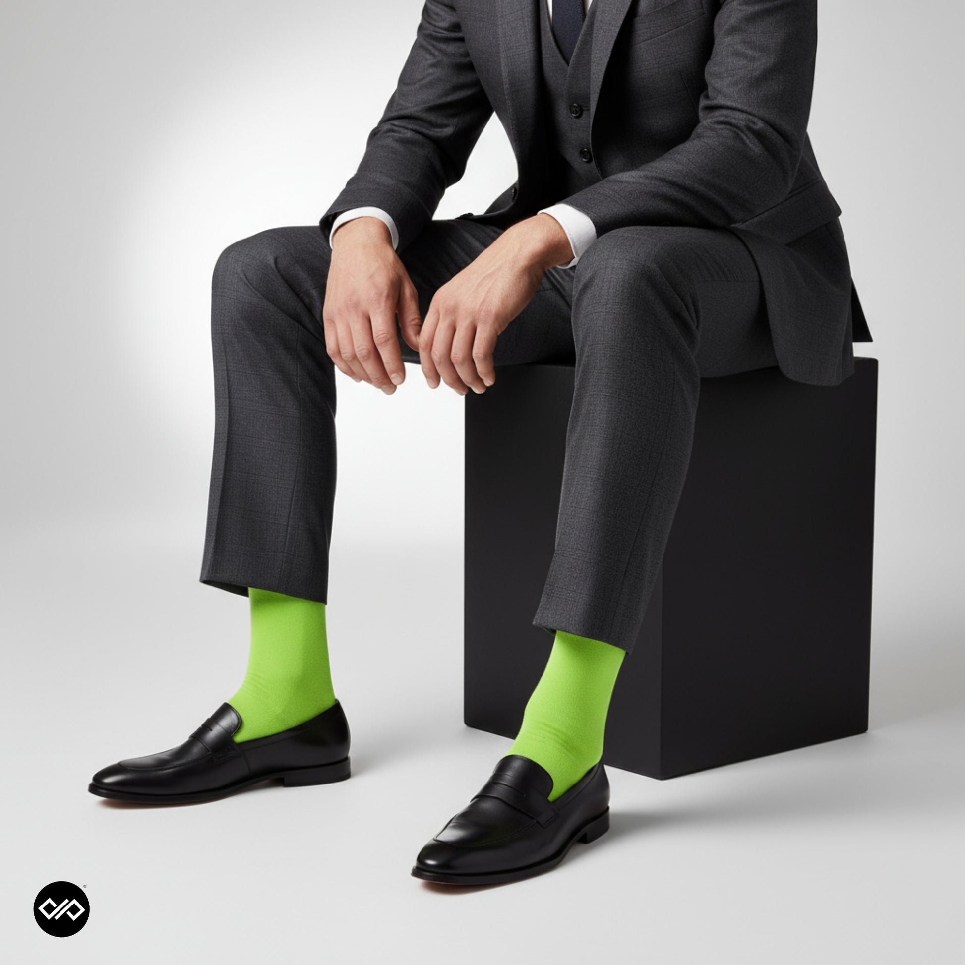 Dynamocks Bamboo Solid Neon Green Crew length socks for Men and Women.