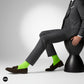 Dynamocks Bamboo Solid Neon Green Crew length socks for Men and Women.