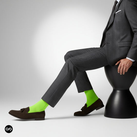 Dynamocks Bamboo Solid Neon Green Crew length socks for Men and Women.