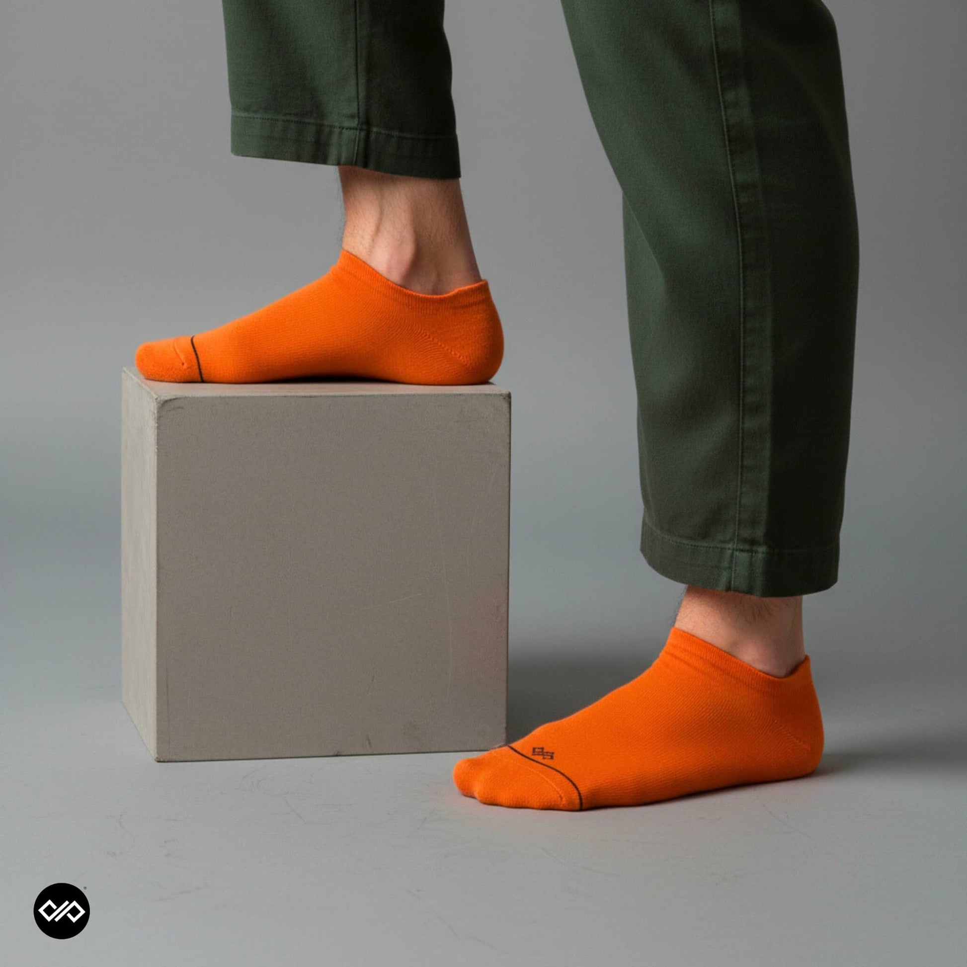 Orange Low Ankle Length Socks for Men and Women.