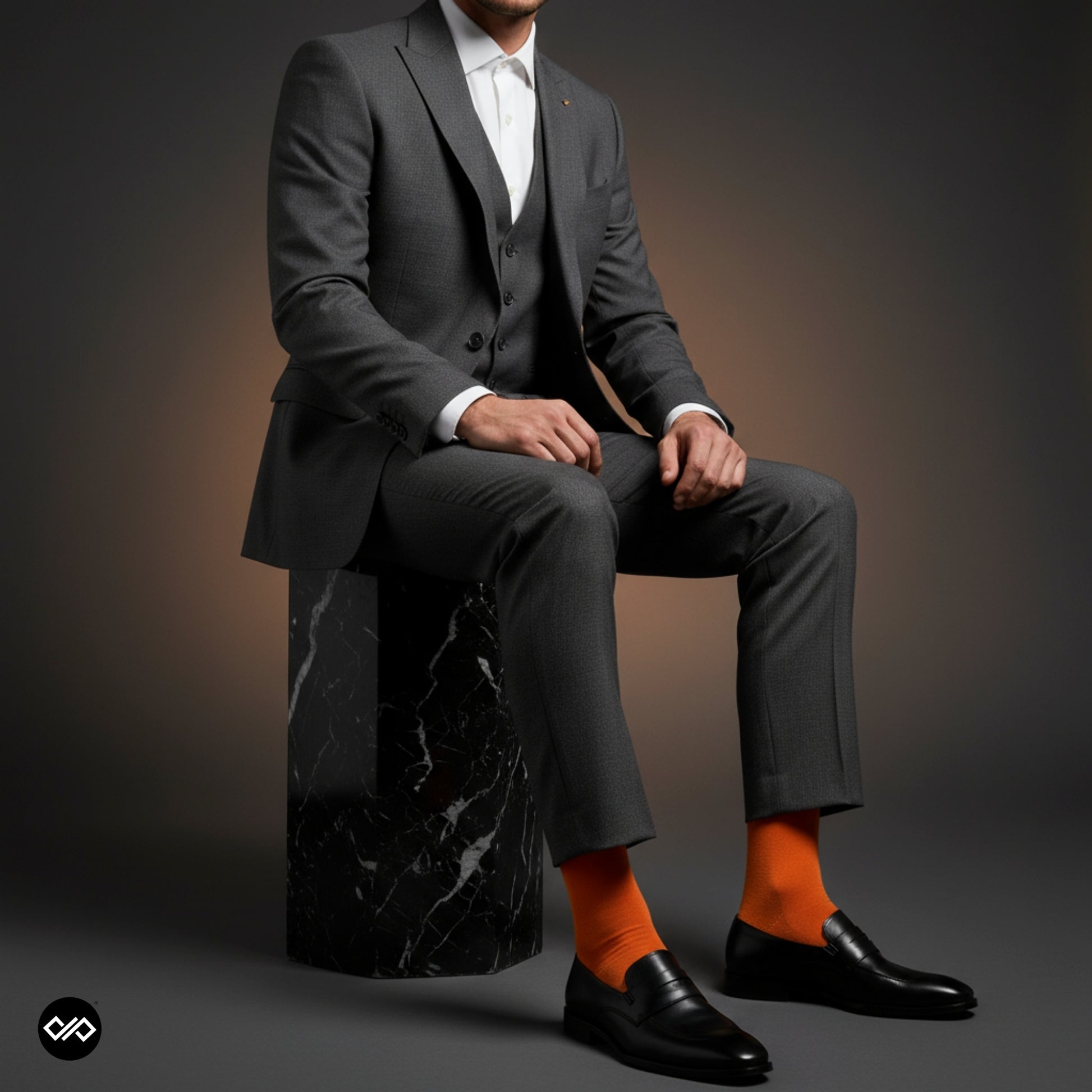 Dynamocks Bamboo Solid Orange Crew length socks for Men and Women.