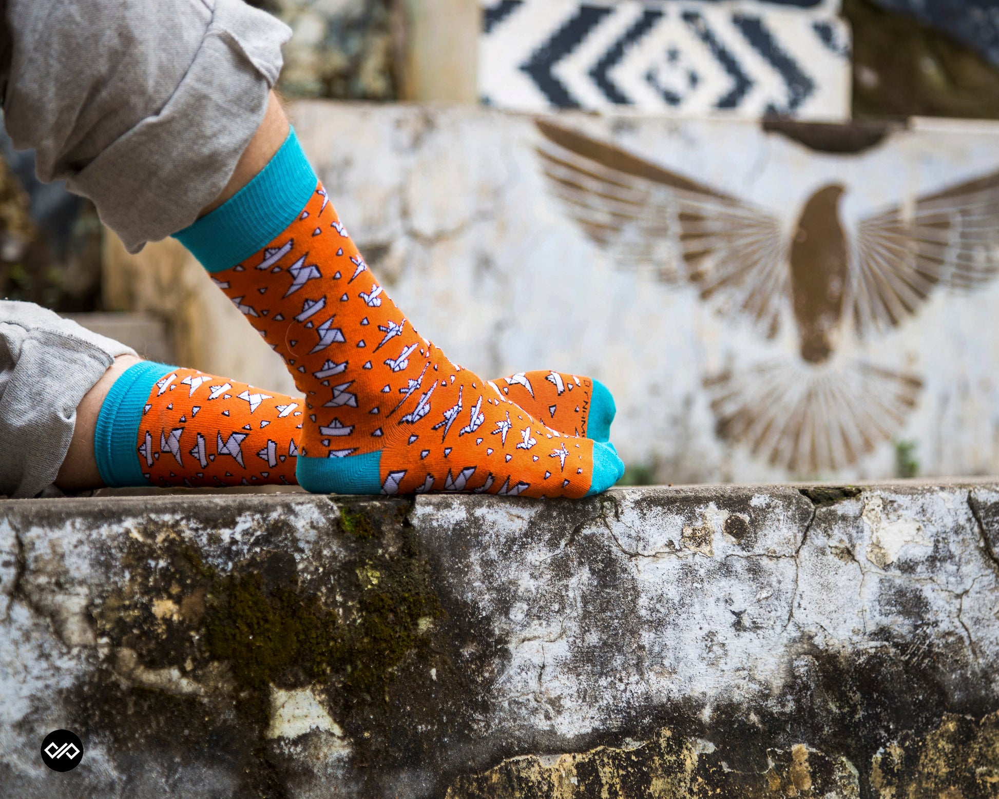 Dynamocks Origami Crew Length Socks for Men and Women.