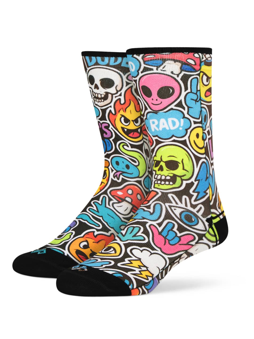 Dynamocks Party Overload Crew Length Socks for Men and Women.