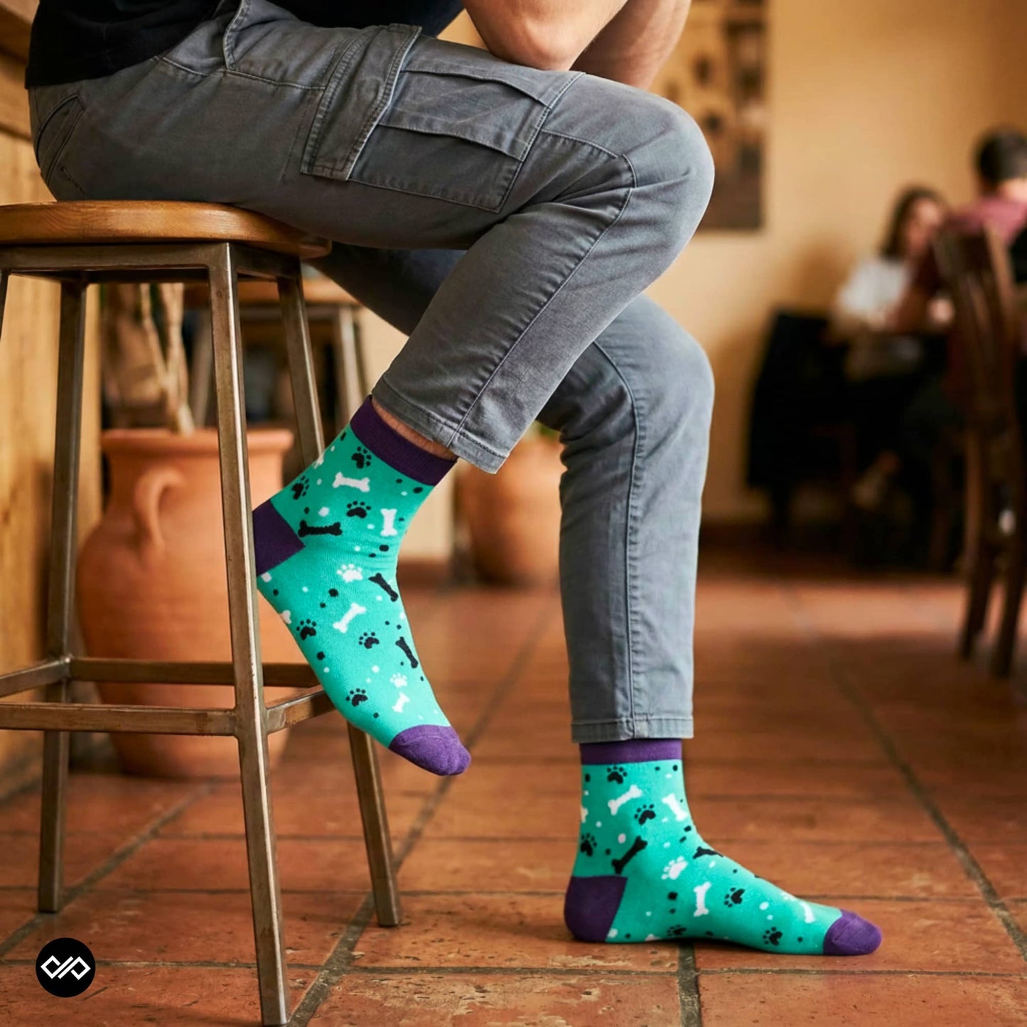 Dynamocks Paws & Bones Ankle Length Socks for men and Women.