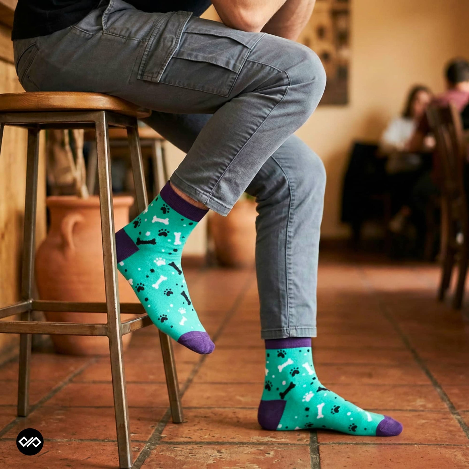 Dynamocks Paws & Bones Ankle Length Socks for men and Women.