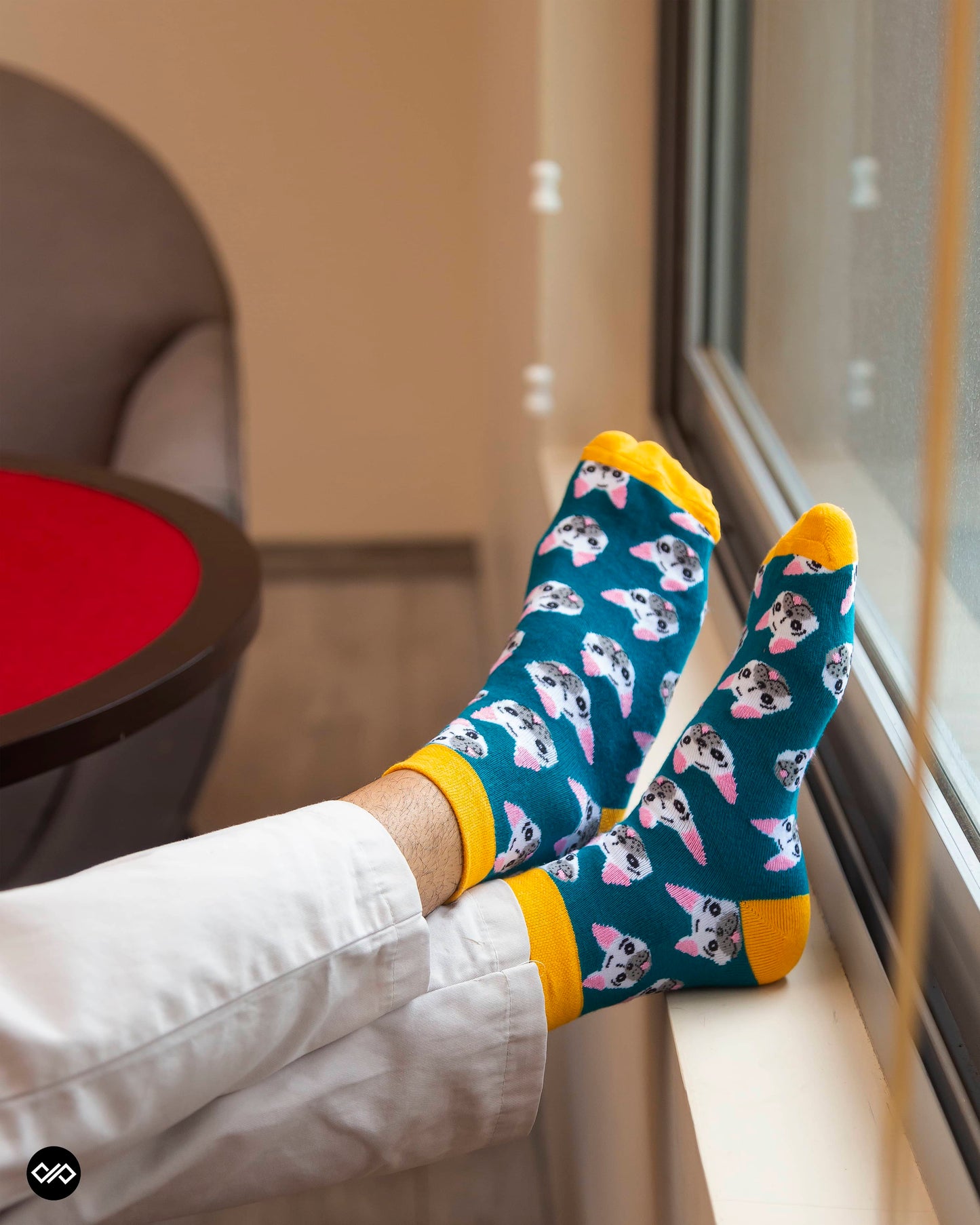 Dynamocks Pug ankle length socks for men and women.