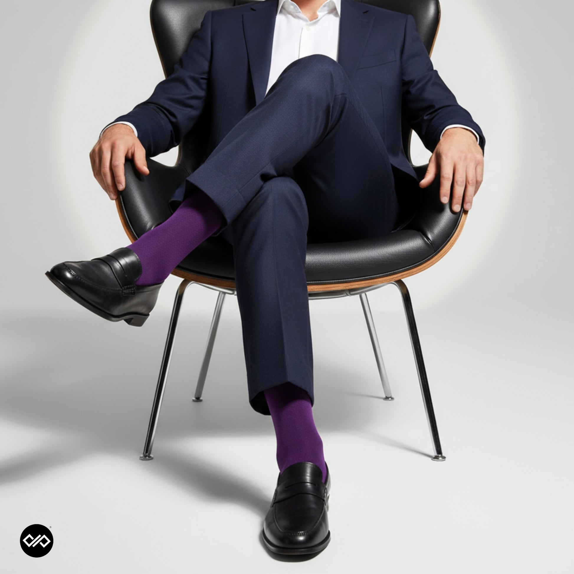 Dynamocks Bamboo Solid Purple Crew length socks for Men and Women.