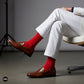 Dynamocks Bamboo Solid Red Crew length socks for Men and Women.