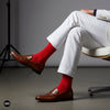 Dynamocks Bamboo Solid Red Crew length socks for Men and Women.