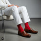 Dynamocks Bamboo Solid Red Crew length socks for Men and Women.