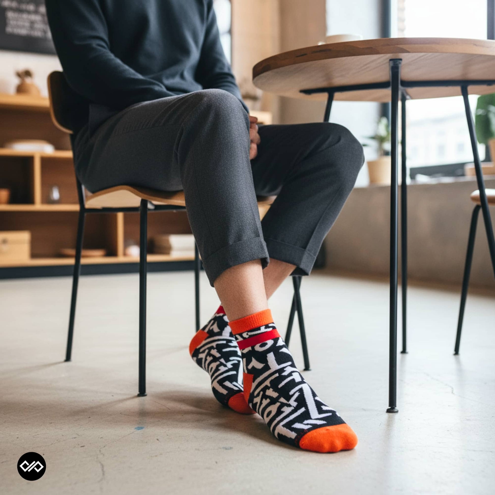 Dynamocks Scrawl Ankle length socks for men and women.