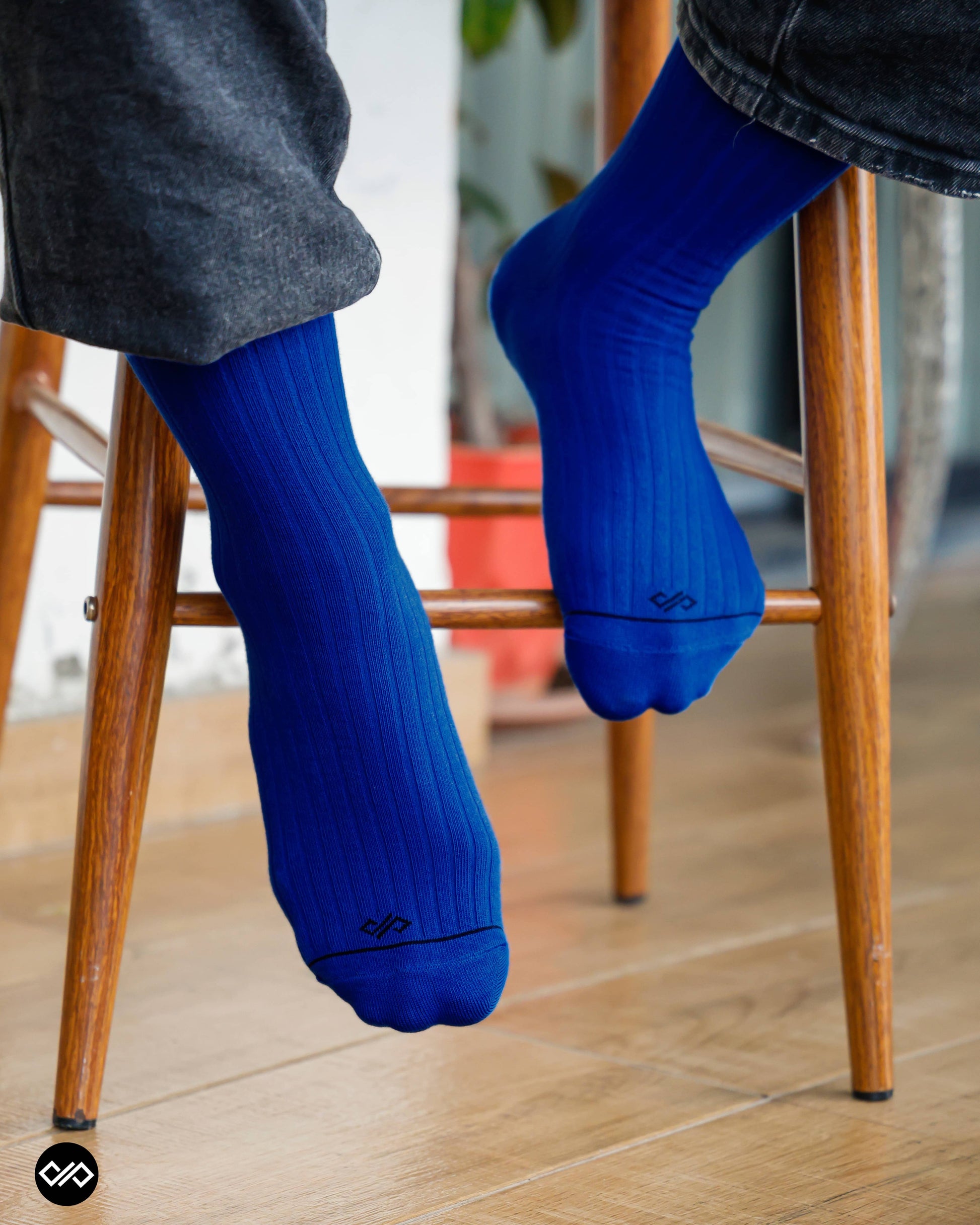 Dynamocks Solid Crew Royal Blue Socks for Men and Women.