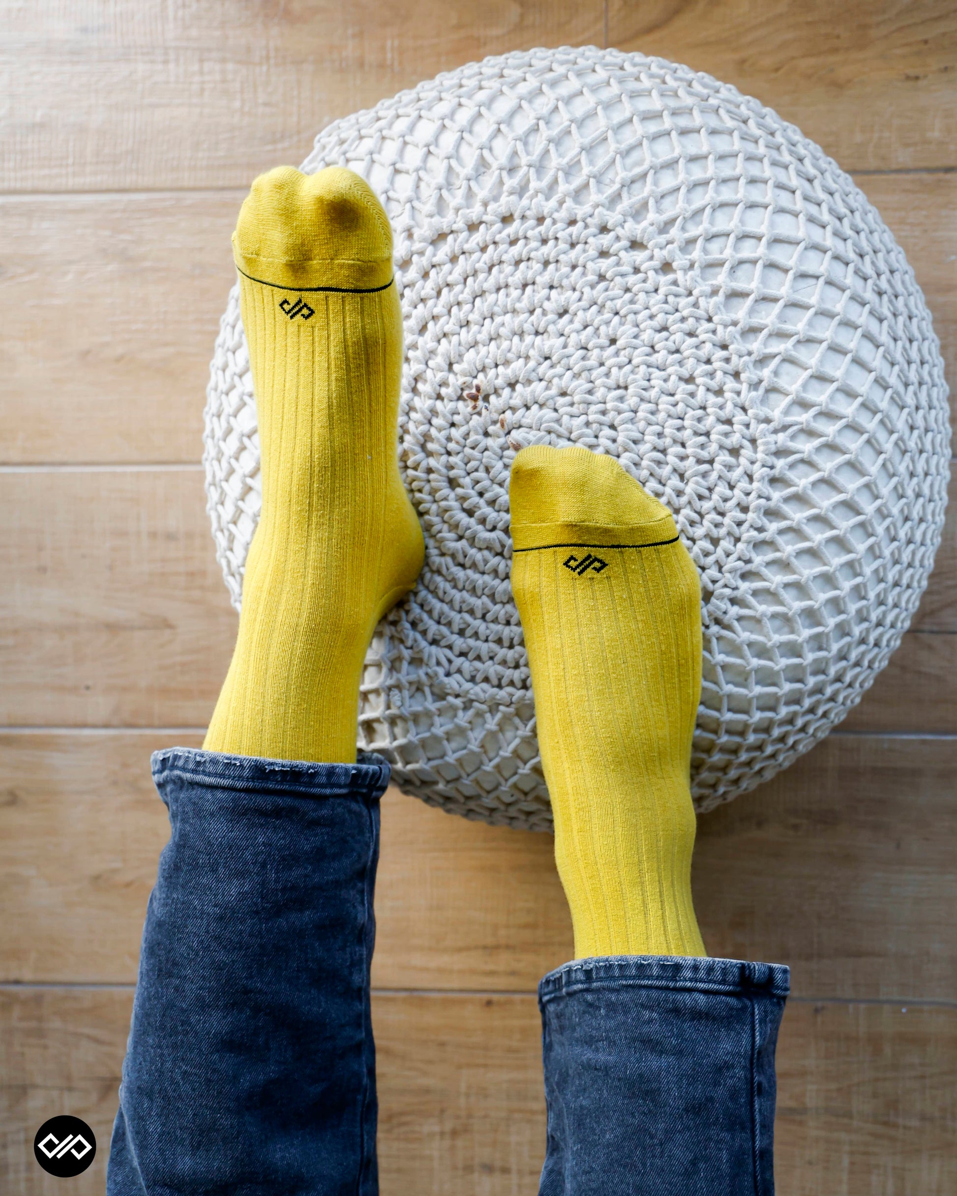 Dynamocks Solid Crew Gold Socks for Men and Women.