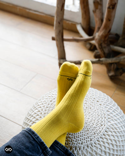 Solid Gold Unisex Crew Length Socks