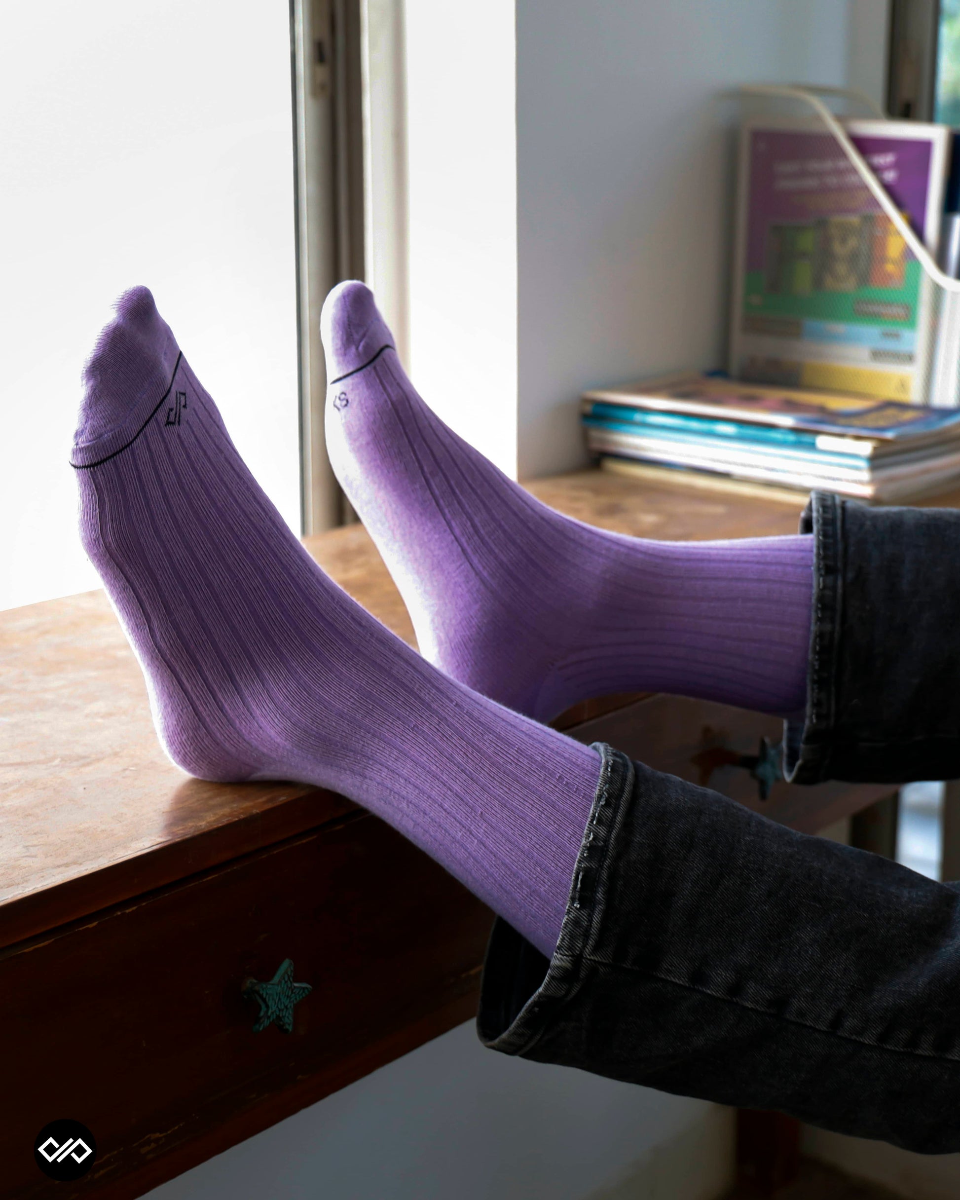 Dynamocks Solid Crew Lavender Socks for Men and Women.