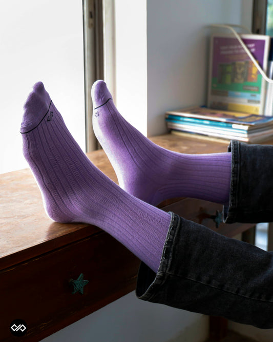 Dynamocks Solid Crew Lavender Socks for Men and Women.