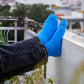 Dynamocks Solid Crew Blue Socks for Men and Women.