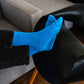 Dynamocks Solid Blue Crew Length Socks for Men and Women.