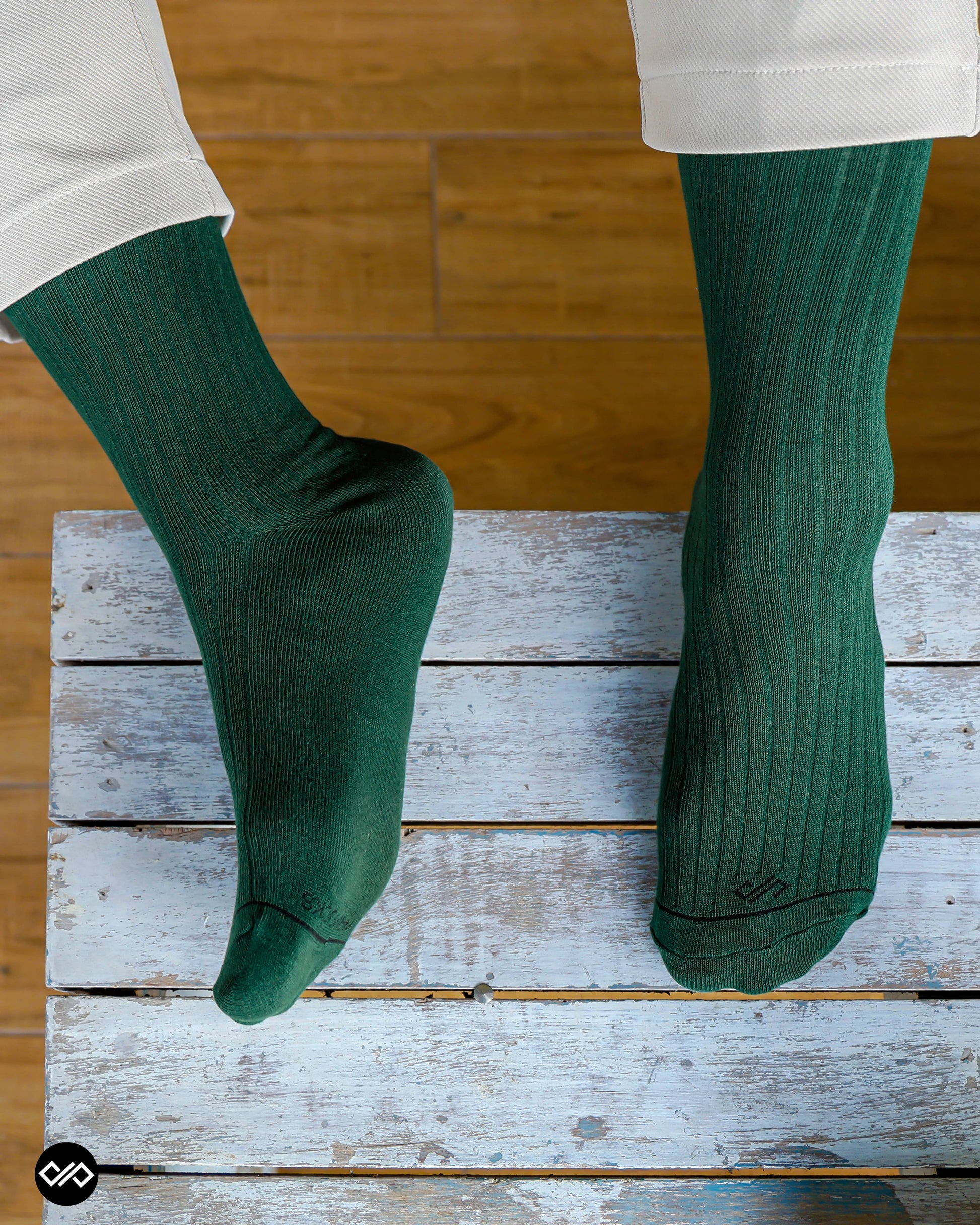 Dynamocks Solid Olive Crew Length Socks for Men and Women.