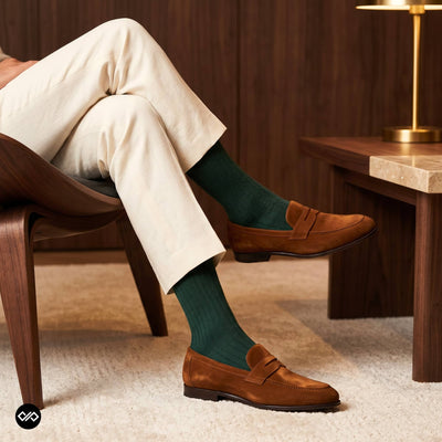 Solid Olive Cotton Crew Socks for Men & Women | Dynamocks