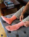 Dynamocks Solid Crew Peach Socks for Men and Women.