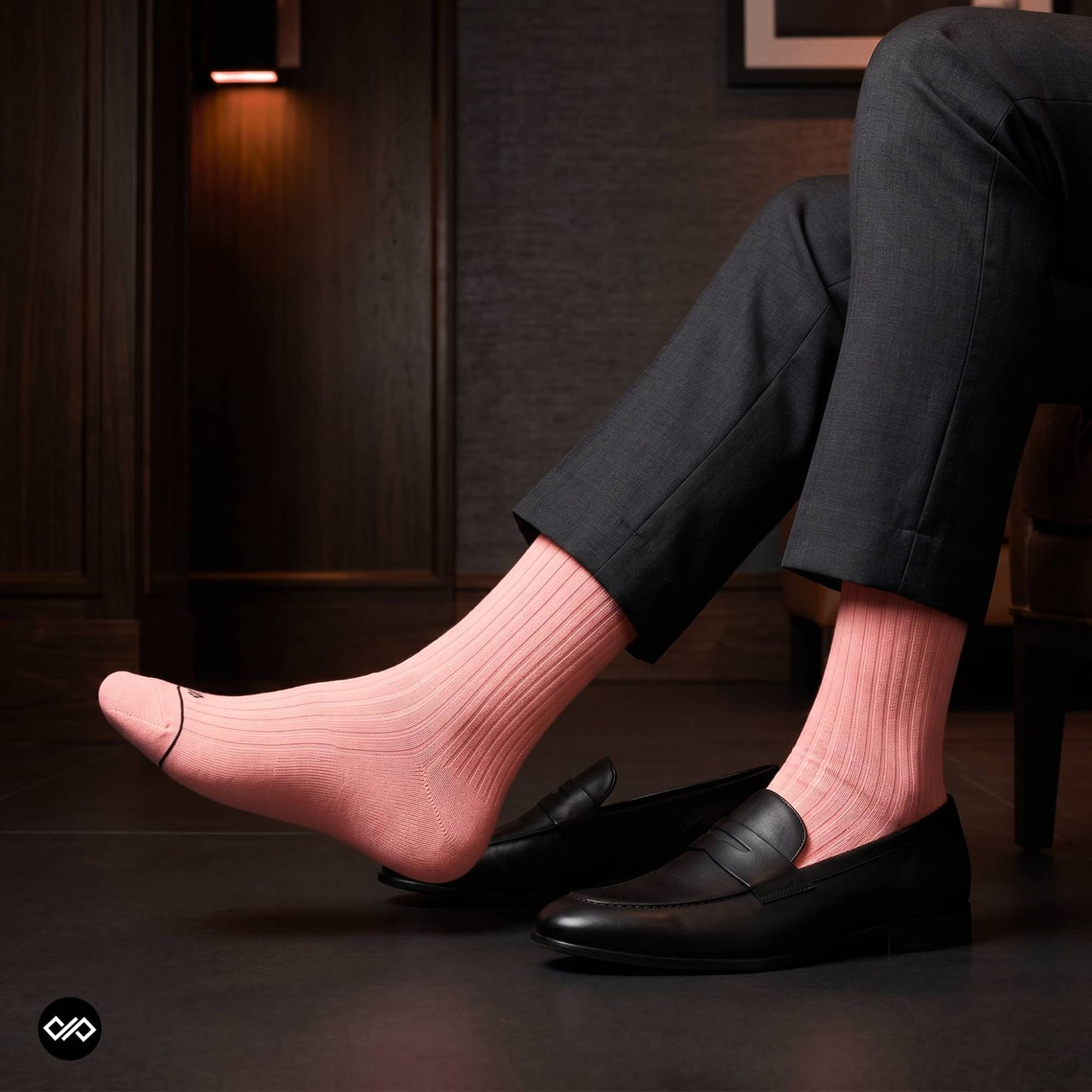 Solid Peach Cotton Crew Socks for Men & Women | Dynamocks