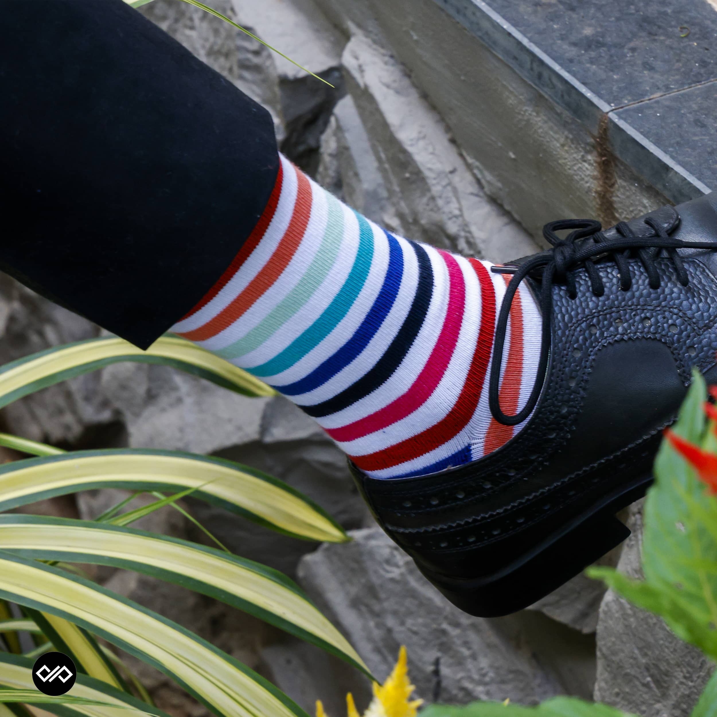 Dynamocks Stripes 19.0 Crew Length Socks for Men and Women.