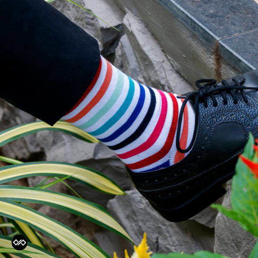 Dynamocks Stripes 19.0 Crew Length Socks for Men and Women.