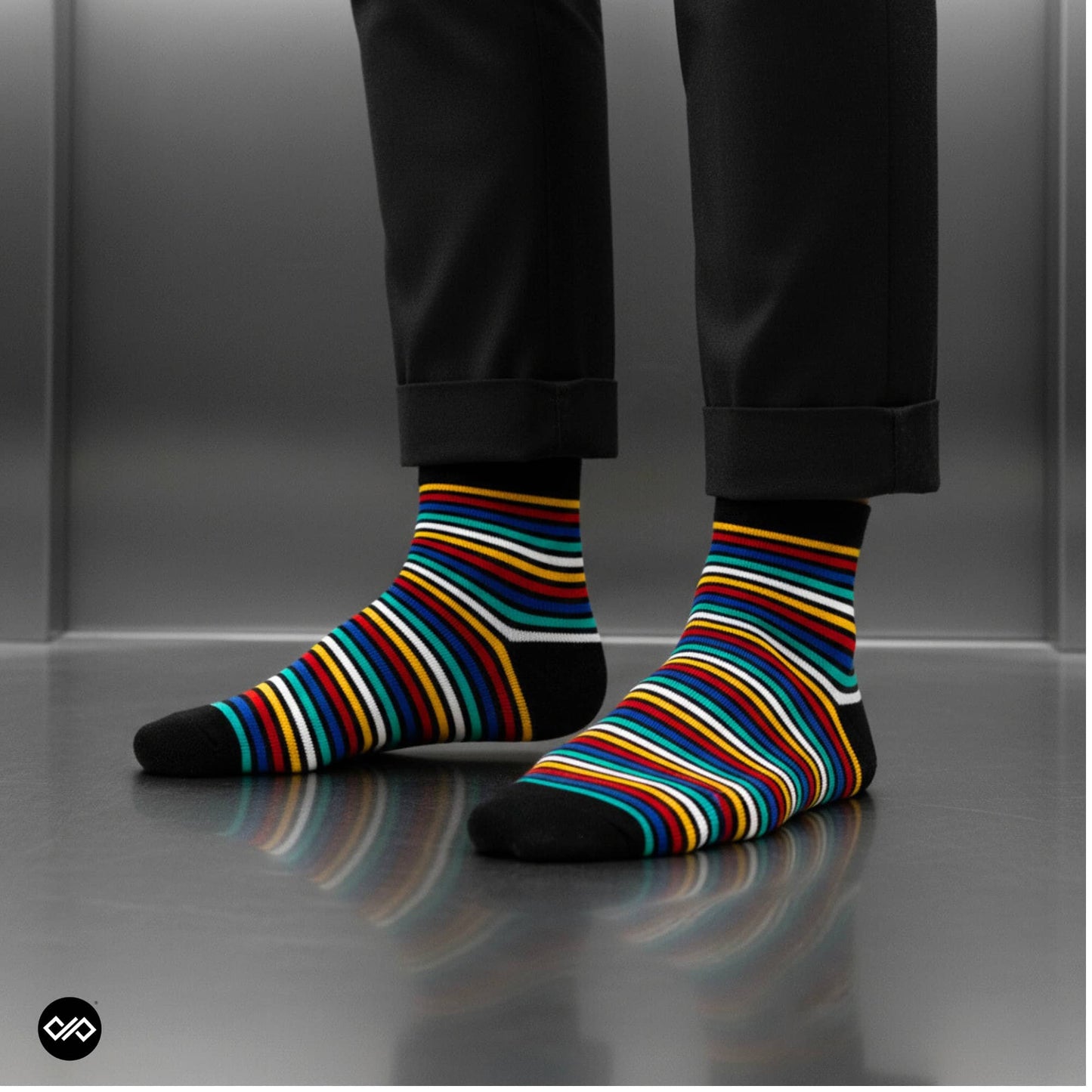 Dynamocks Stripes 9.0 Ankle length socks for men and women.