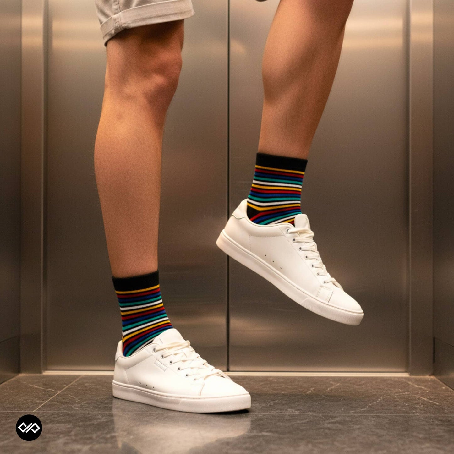 Dynamocks Stripes 9.0 Ankle length socks for men and women.