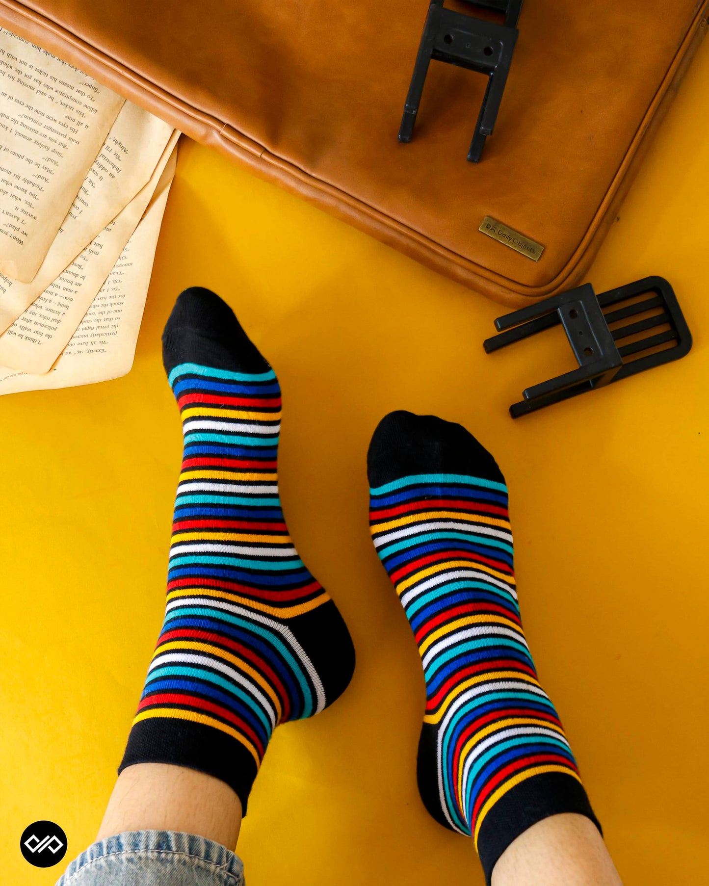 Dynamocks Stripes 9.0 Ankle length socks for men and women.