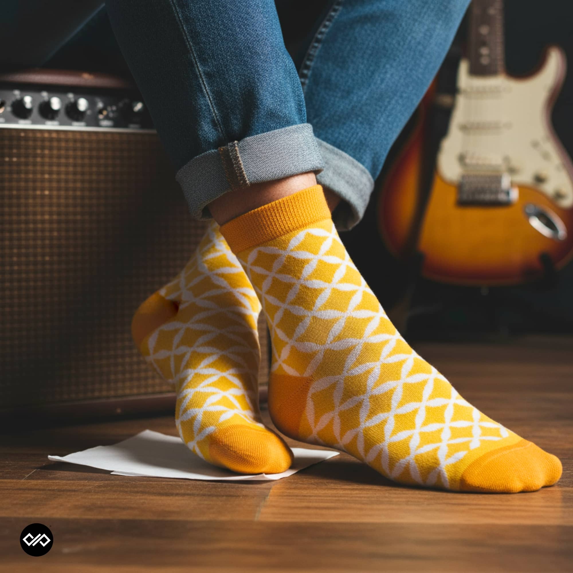 Dynamocks Sunshine ankle length socks for men and women.