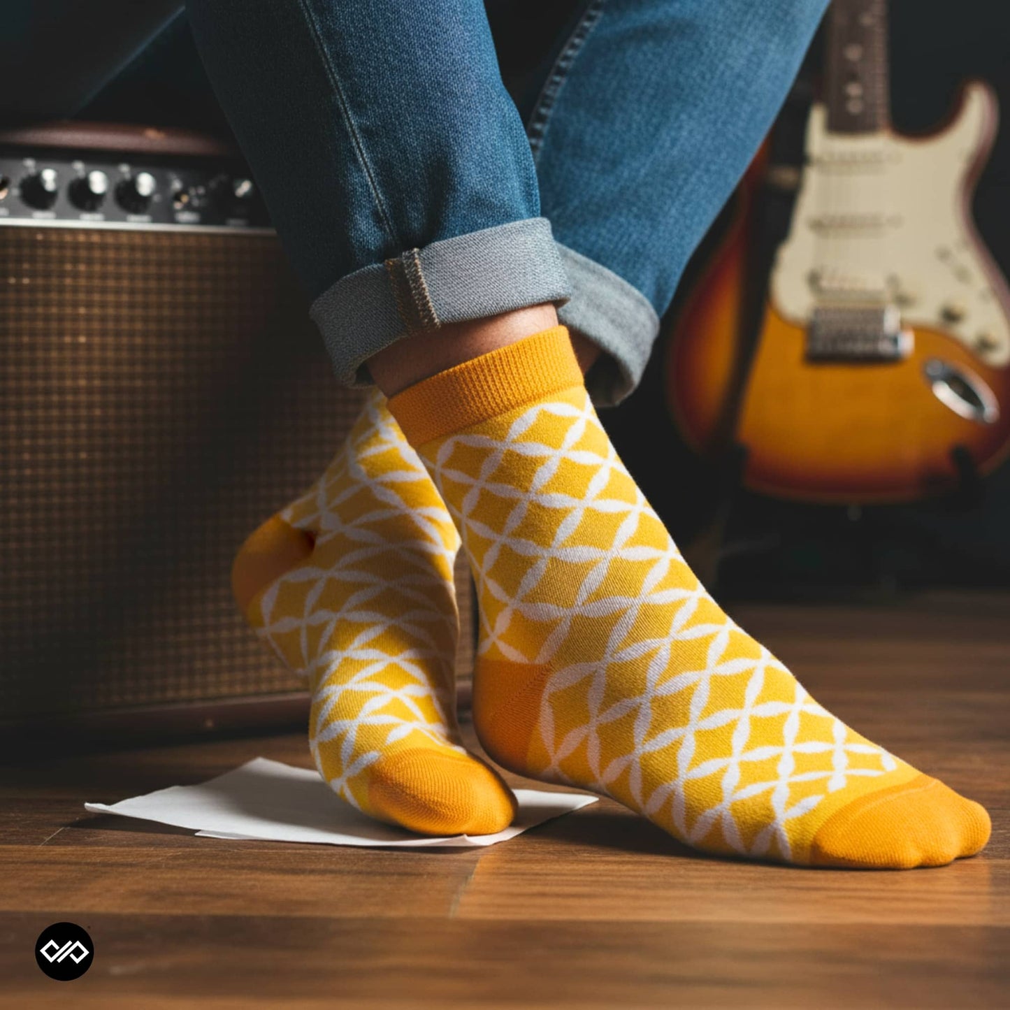 Dynamocks Sunshine ankle length socks for men and women.
