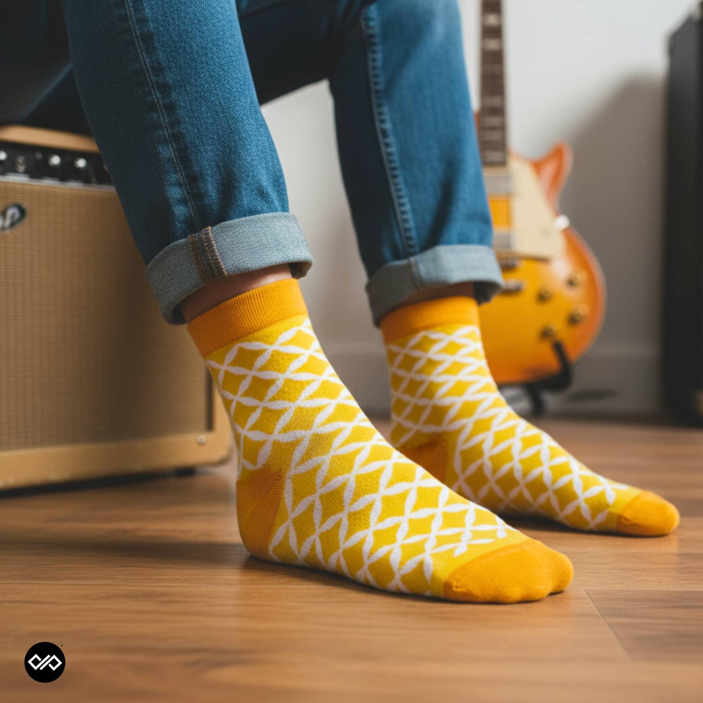 Dynamocks Sunshine ankle length socks for men and women.