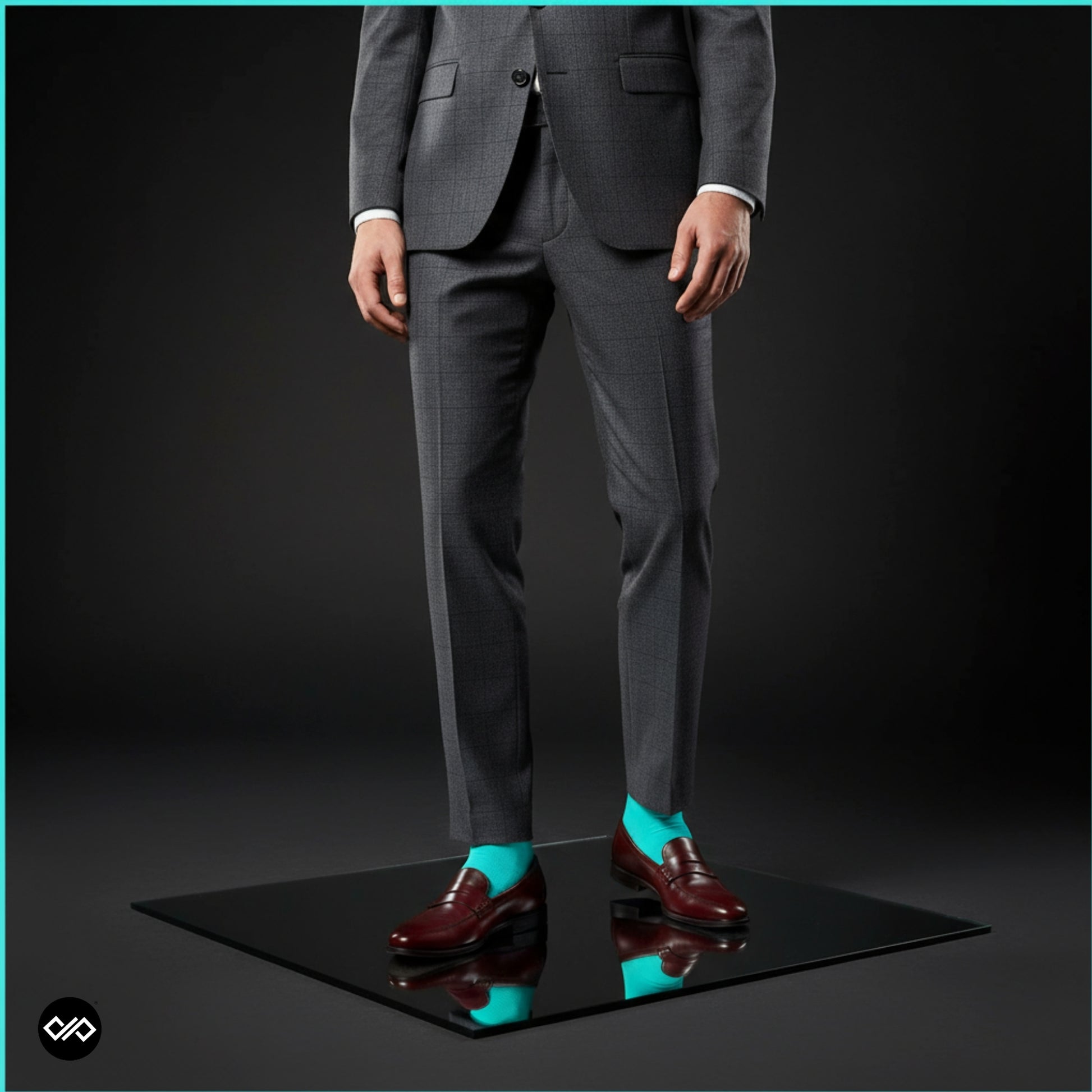 Dynamocks Bamboo Solid Turquoise Crew length socks for Men and Women.
