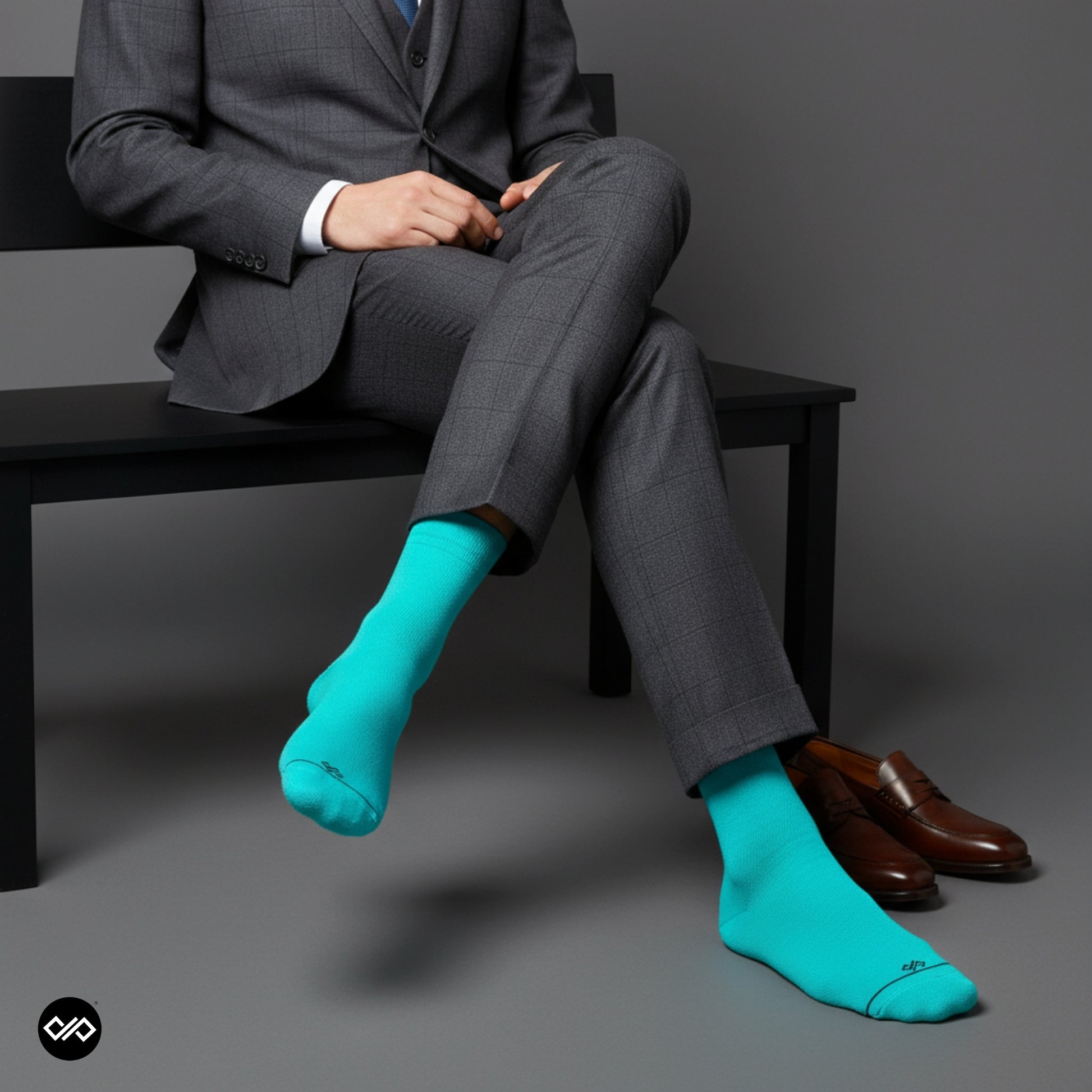 Dynamocks Bamboo Solid Turquoise Crew length socks for Men and Women.