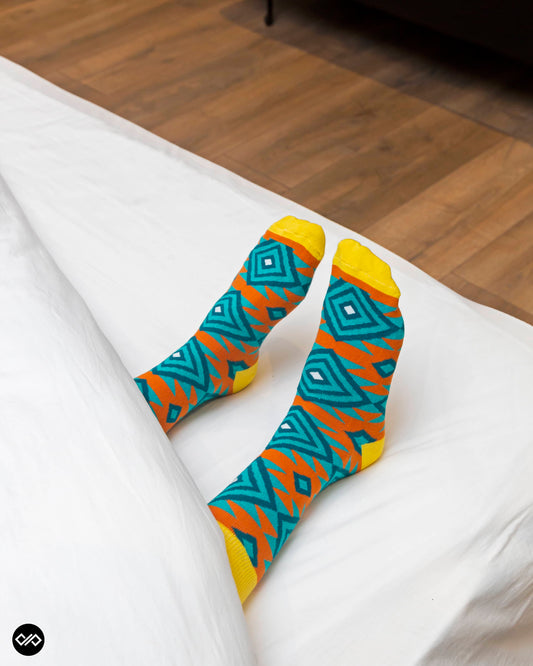 Dynamocks Unique Turquoise Crew Length Socks for Men and Women.