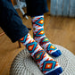 Dynamocks Unique White Crew Length Socks for Men and Women.