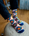 Dynamocks Unique White Crew Length Socks for Men and Women.