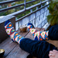 Dynamocks Unique White Crew Length Socks for Men and Women.